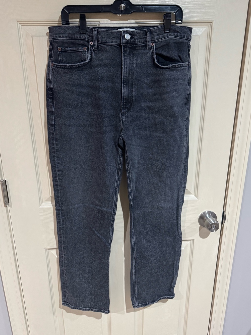 Agolde Women's Straight Leg Jeans in Washed Black